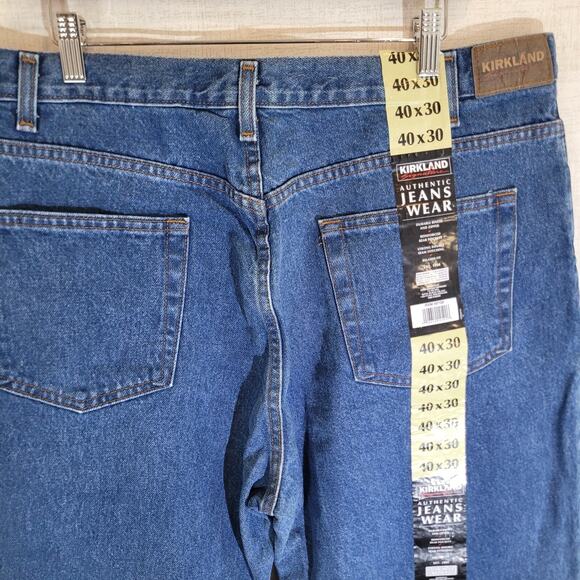 Kirkland Signature Jeans Mens 40x30 Dark Blue Relaxed Fit High Rise Denim NWT - Picture 6 of 10